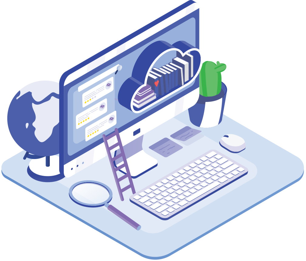 Computer Library Illustration